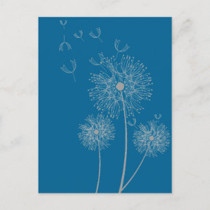 Postal Color dandelia arte floral moderno