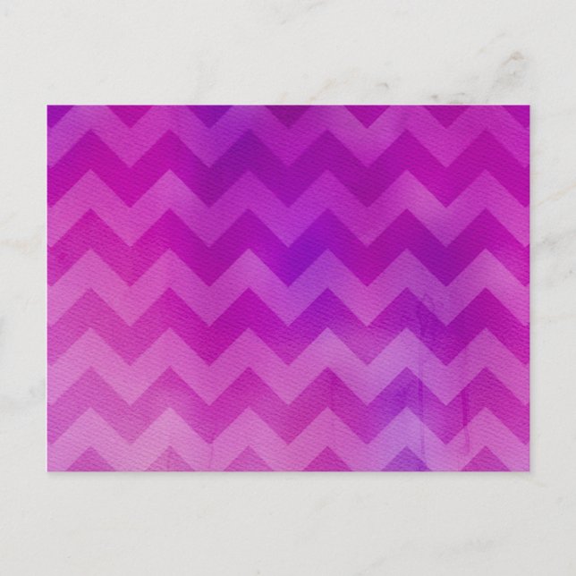 Postal Color de agua rosa Ombre Chevron (Anverso)