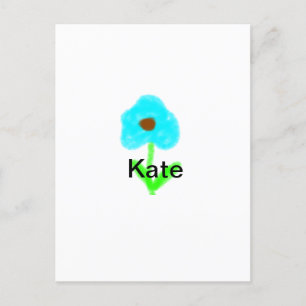 Postal Color de agua verde azul añadir tu nombre personal