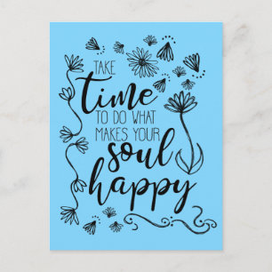 Postal Color de fondo del personalizar 'Soul Happy' Postc