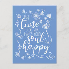 Postal Color de fondo del personalizar 'Soul Happy' Postc