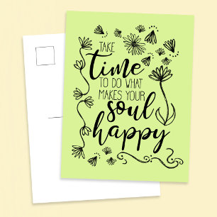 Postal Color de fondo del personalizar 'Soul Happy' Postc