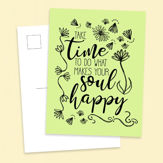 Postal Color de fondo del personalizar 'Soul Happy' Postc (Subido por el creador)
