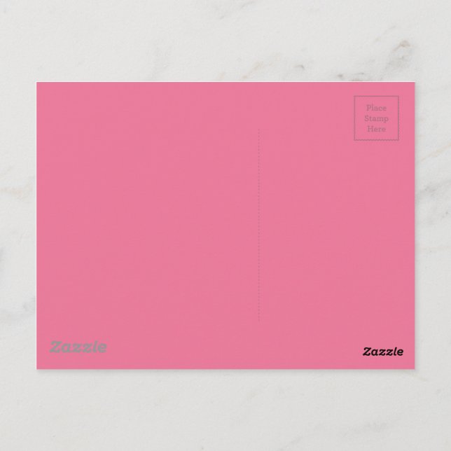 Postal Color de fondo rosado (Reverso)