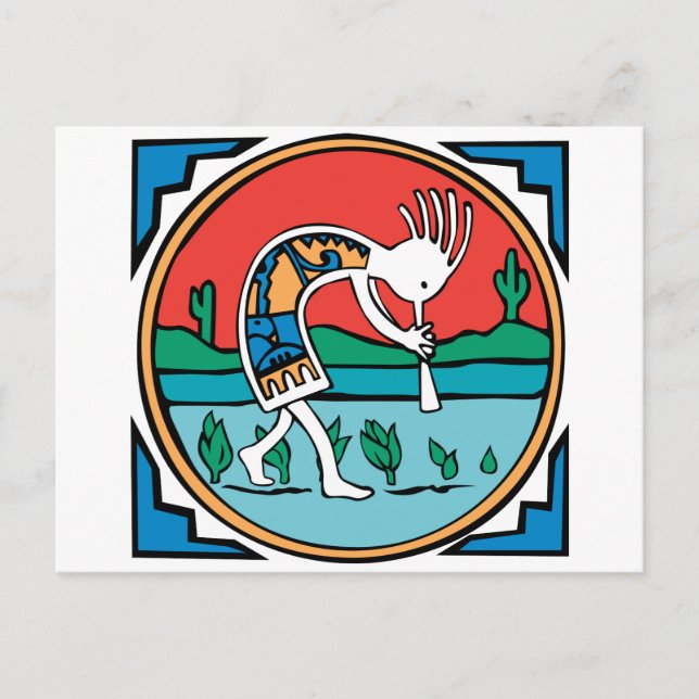 Postal Color de Kokopelli (Anverso)