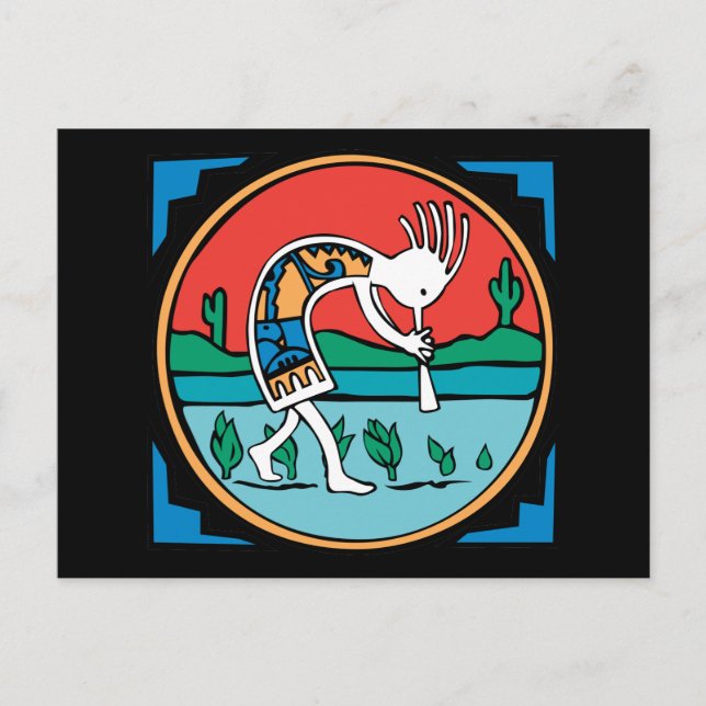 Postal Color de Kokopelli (Anverso)