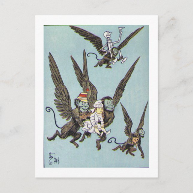 Postal Color de los monos voladores (Anverso)