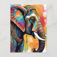 Color del agua del elefante mandala