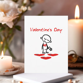 Postal Color del hombre del corazón roto del el día de Sa
