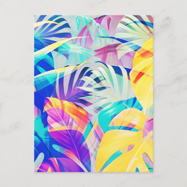Postal Color del pastel floral abstracto moderno (Anverso)
