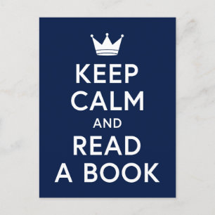 Postal Color editable Bookish Keep Calm and Read a Book