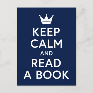 Postal Color editable Bookish Keep Calm and Read a Book