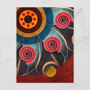 Postal Color floral Abstracto Vector Art Postcard