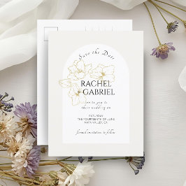 Postal Color marfil | Boda Floral Boho Arch Gold