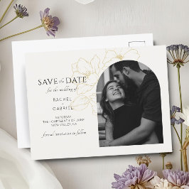 Postal Color marfil | Boda Floral Boho Arch Gold