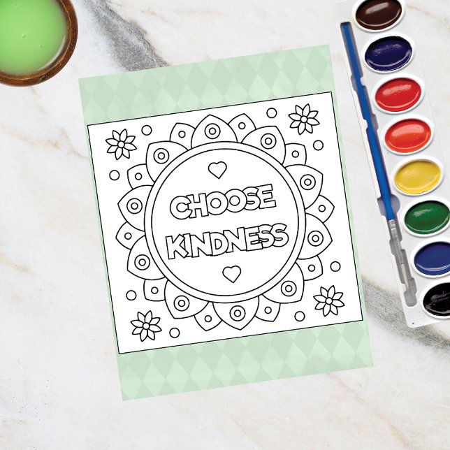 Postal Color Me Choose Kindness | Cartas de actividad (Subido por el creador)