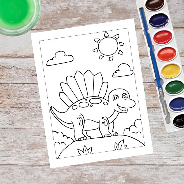 Postal Color Me Dimetrodonte Dinosaur | Cartas de activid (Subido por el creador)