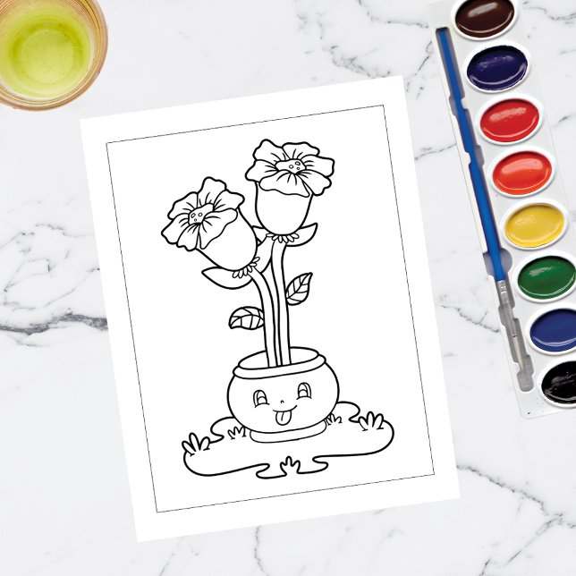 Postal Color Me Double Daffodils | Cartas de actividad (Subido por el creador)