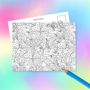 Postal Color Me En B4 Dando Personalizado A La Flor・
