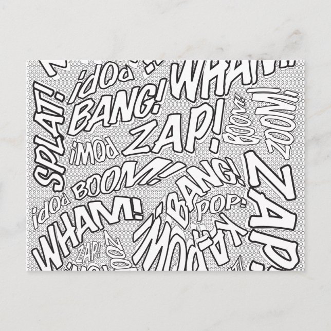 Postal Color Me Fun Retro Comic Libro Pop Art (Anverso)