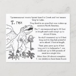 Postal Color Me Tyrannosaurus Rex Fun Hacts