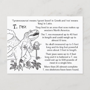 Postal Color Me Tyrannosaurus Rex Fun Hacts