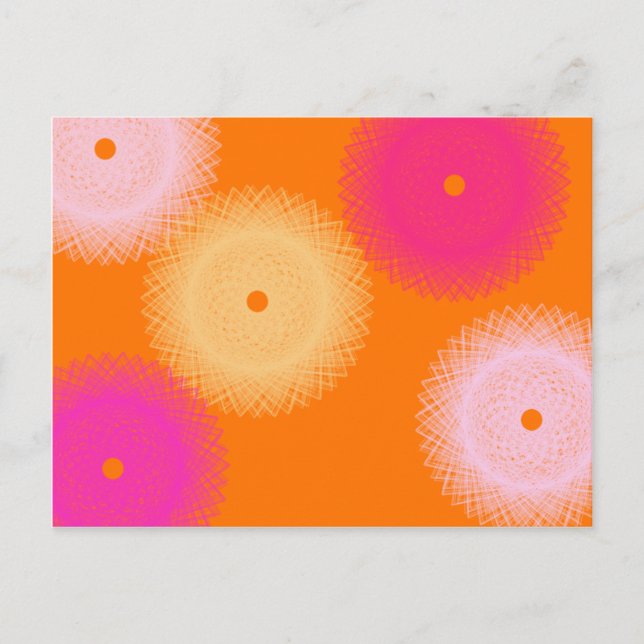 Postal color naranja y rosa pop (Anverso)