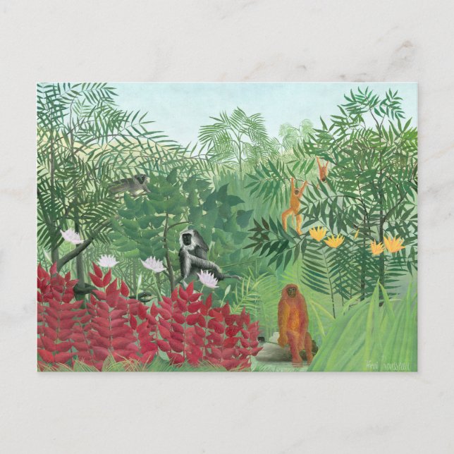 Postal Color restaurado Henri Rousseau Jungle Art (Anverso)