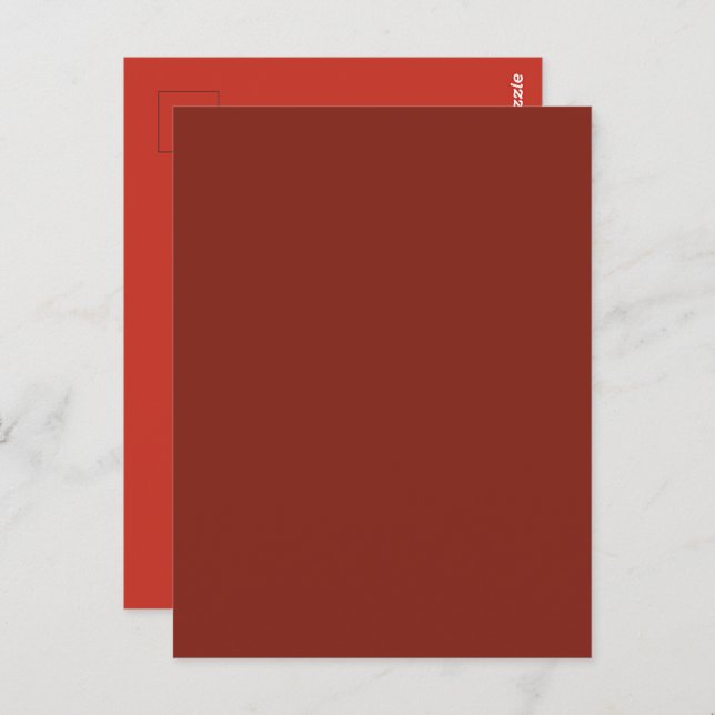 Postal Color sólido de la estación otoño profunda roja (Anverso / Reverso)