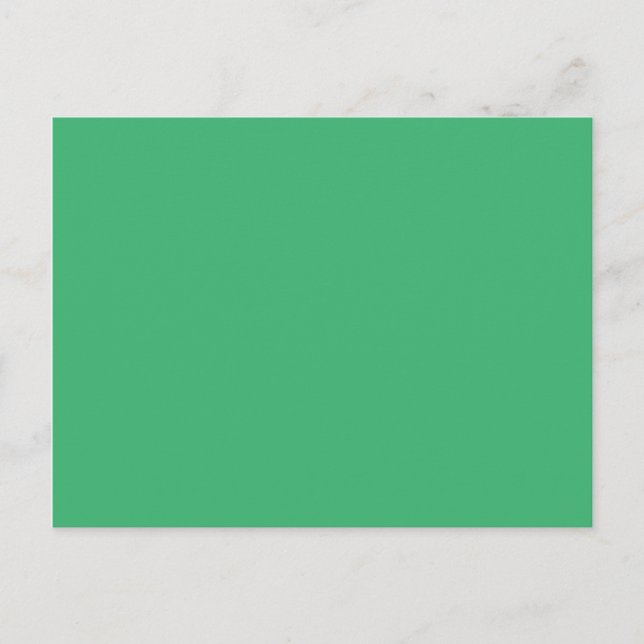 Postal Color Sólido Verde Marino Medio Blanco (Anverso)