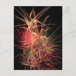 Postal Color Streaks of Orange and Red at Night