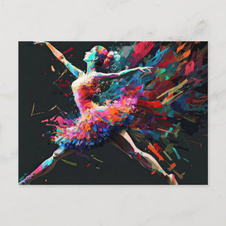 Postal Color surrealista Splash Dancing Ballerina