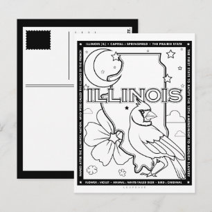 Postal coloración de la forma del estado de illinois y de