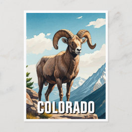 Postal Colorado Bighorn, recuerdo de viajes de ovejas