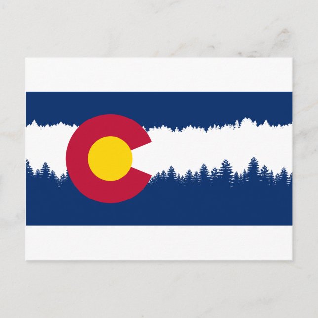Postal Colorado Flag Treeline Silhouette (Anverso)