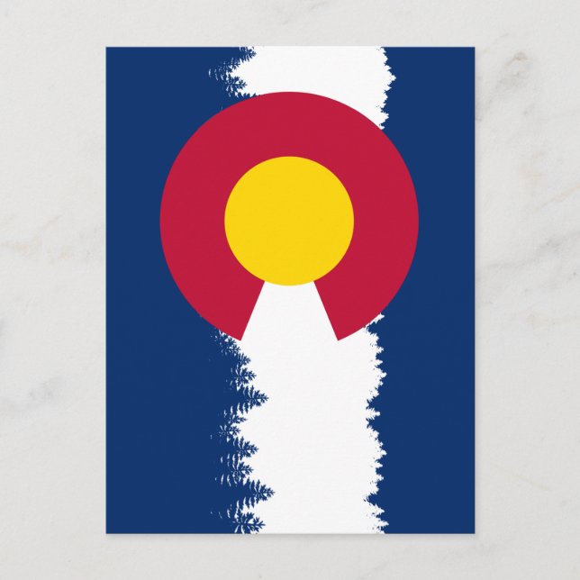 Postal Colorado Flag Treeline Silhouette (Anverso)
