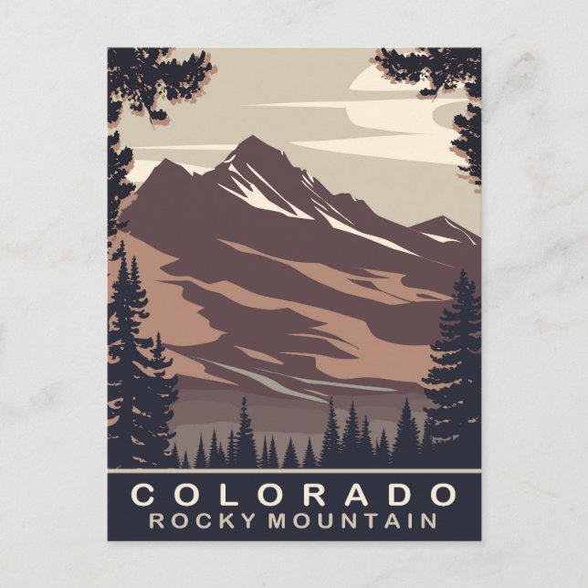 Postal Colorado, Montaña Rocosas, Viaje (Anverso)