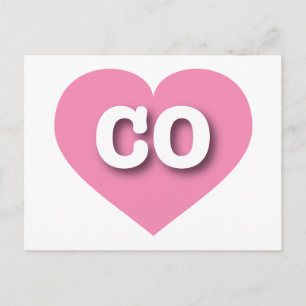 Postal Colorado Pink Heart - Amo el CO