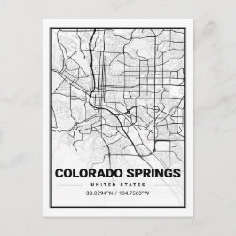 Postal Colorado Springs CO Carolina USA Travel City Map