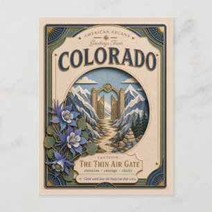 Postal Colorado Vintage Paper Cut American Arcana