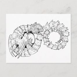 Postal Colorante de dragón de orina