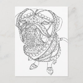 Postal Colorante Libro Perro Sitting Colorable Drawing