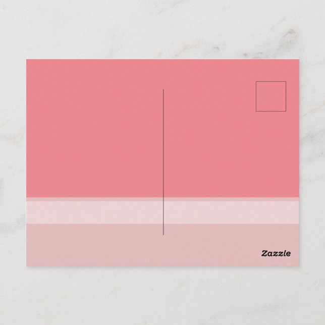 Postal Colorblock Tres Tonos Rosa  Save the Dates  Postca (Reverso)