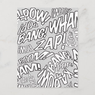 Postal Coloréame Divertido Arte Pop de Cómic Retro