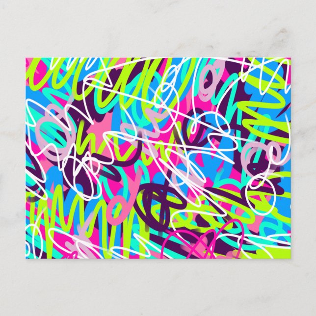 Postal Colores alegres Resumen moderno (Anverso)