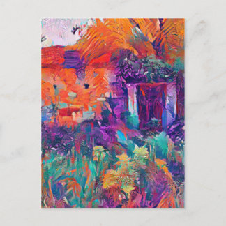 Postal Colores brillantes de la naturaleza reclamando una