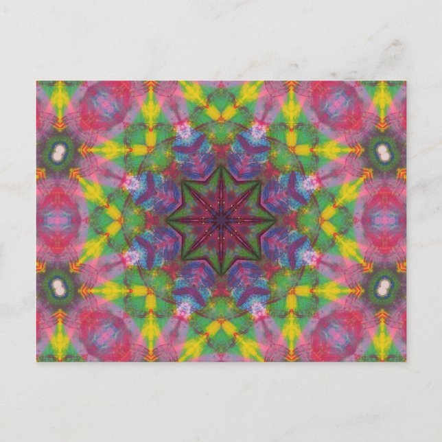 Postal Colores brillantes Paint Mandala (Anverso)