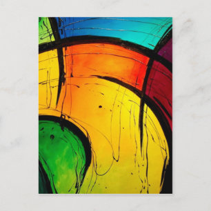 Postal Colores brillantes y divertidos resumen arte