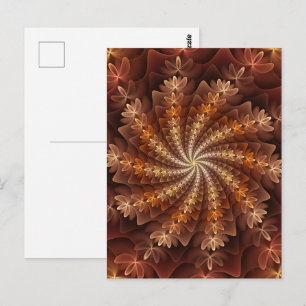 Postal Colores Cálidos, Patrón de Arte Fractal Moderno Al