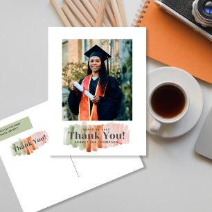 Postal Colores de Acuarela Graduación Agradecimiento